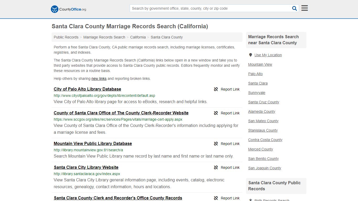 Santa Clara County Marriage Records Search (California)