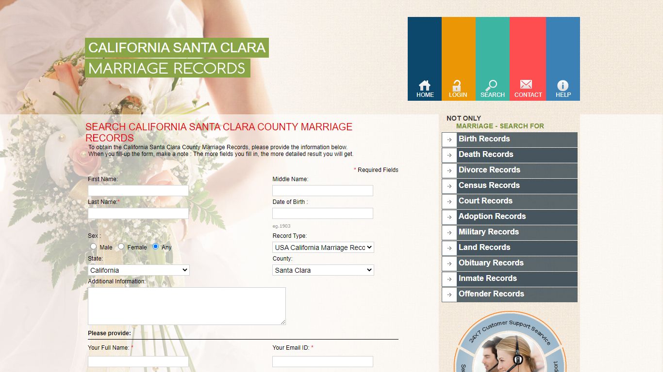Search California Santa Clara County Marriage Records