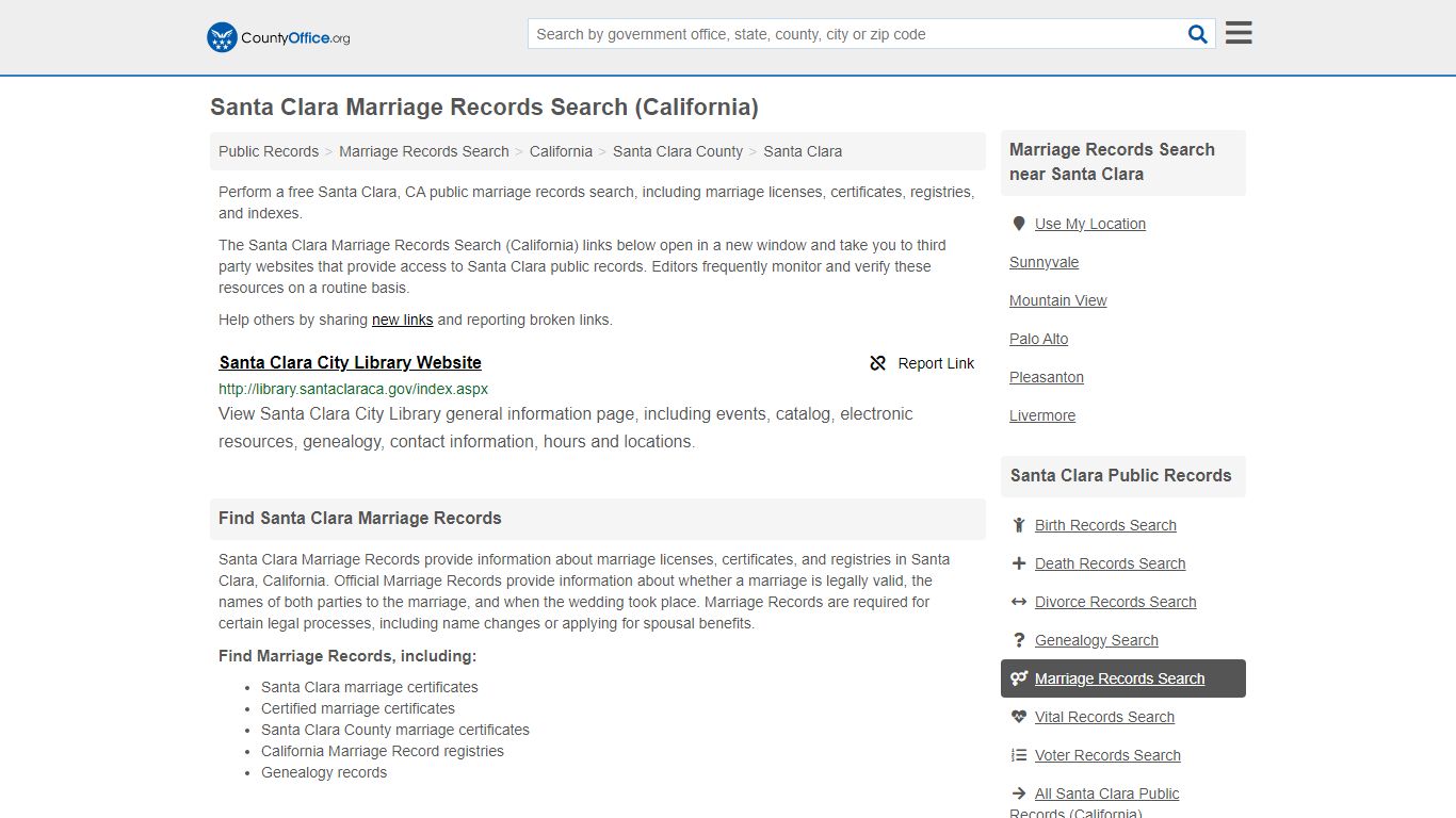 Santa Clara Marriage Records Search (California) - County Office